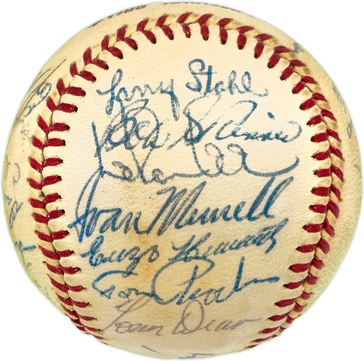 1971 San Diego Padres Team Autographed Official Feeney NL Baseball With 24 Signatures SKU #236106