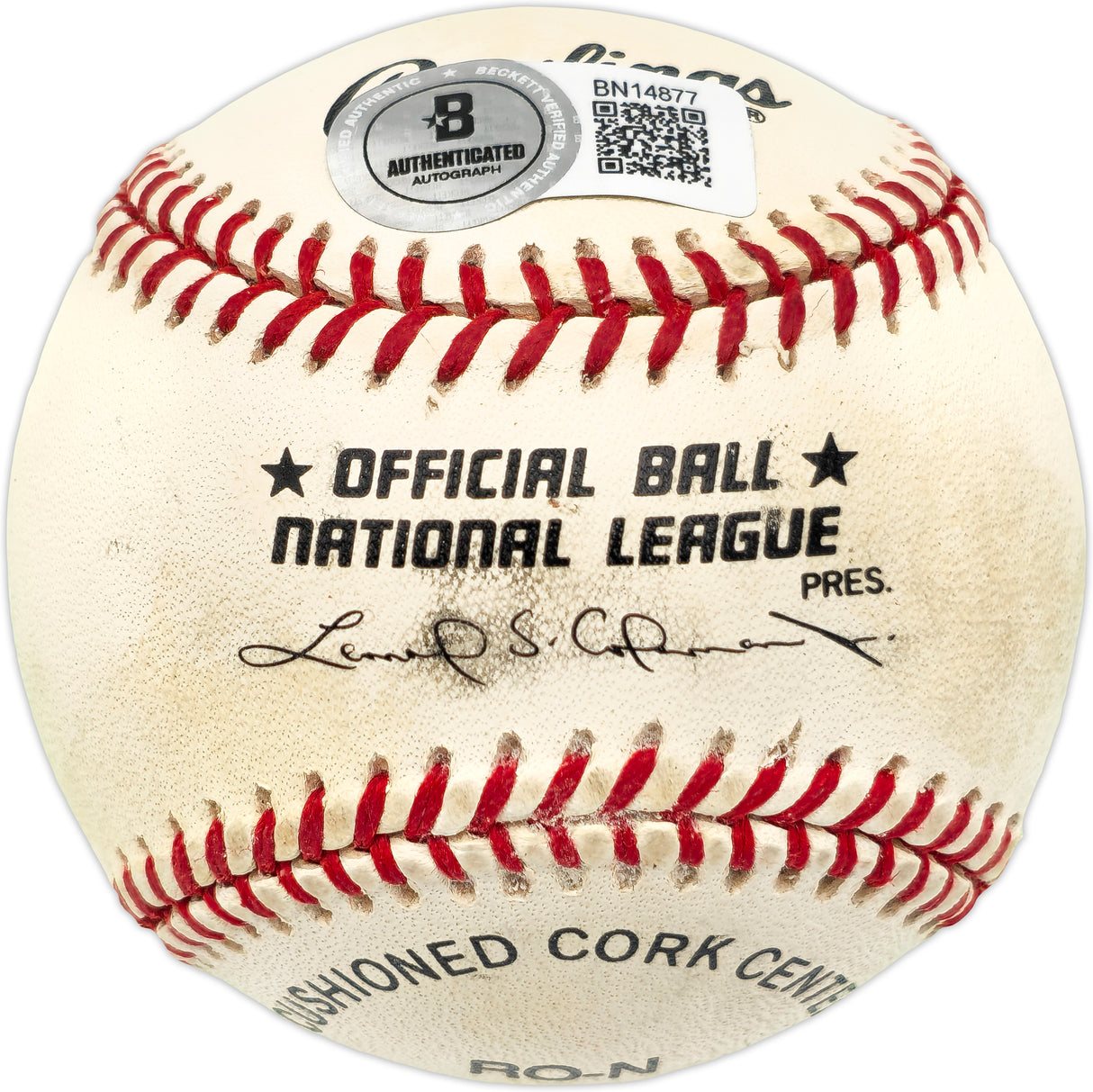 Mike Schmidt Autographed Official NL Baseball Philadelphia Phillies Beckett BAS QR #BN14877