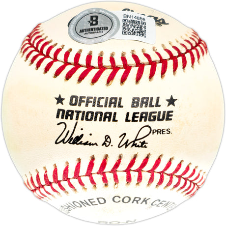 Pee Wee Reese Autographed Official NL Baseball Brooklyn Dodgers Beckett BAS QR #BN14888