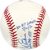 Carl Erskine Autographed Official NL Baseball Brooklyn Dodgers Stat Ball Beckett BAS QR #BN14928