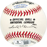 Carl Erskine Autographed Official NL Baseball Brooklyn Dodgers Stat Ball Beckett BAS QR #BN14928