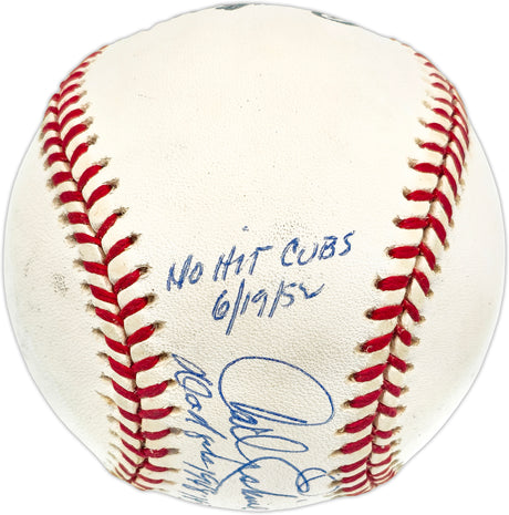 Carl Erskine Autographed Official NL Baseball Brooklyn Dodgers Stat Ball Beckett BAS QR #BN14930