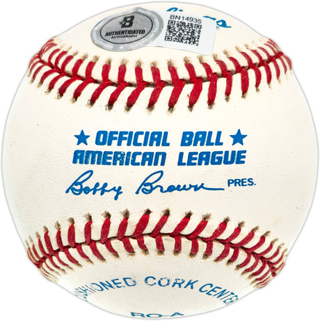 Cal Ripken Jr. Autographed Official AL Baseball Baltimore Orioles Vintage Signature Beckett BAS QR #BN14935