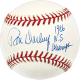 Ron Darling Autographed Official NL Baseball New York Mets "1986 WS Champs" Beckett BAS QR #BN14955