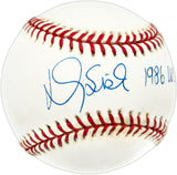 Doug Sisk Autographed Official NL Baseball New York Mets "1986 WS Champs" Beckett BAS QR #BN14957