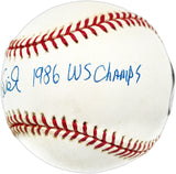 Doug Sisk Autographed Official NL Baseball New York Mets "1986 WS Champs" Beckett BAS QR #BN14957