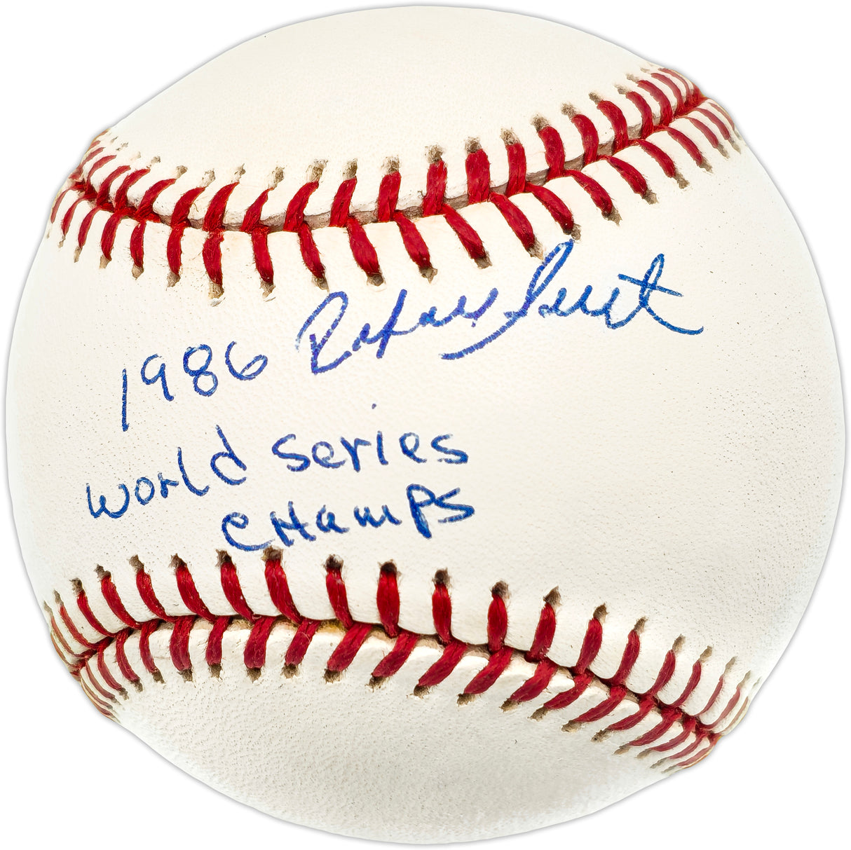 Rafael Santana Autographed Official NL Baseball New York Mets "1986 World Series Champs" Beckett BAS QR #BN14964