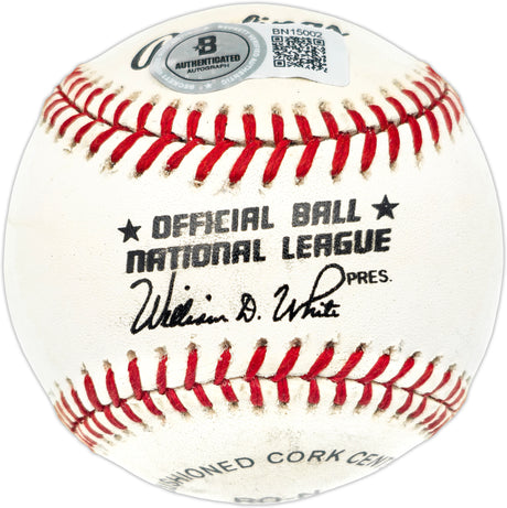 Red Barber Autographed Official NL Baseball New York Yankees, Los Angeles Dodgers Announcer Beckett BAS QR #BN15002