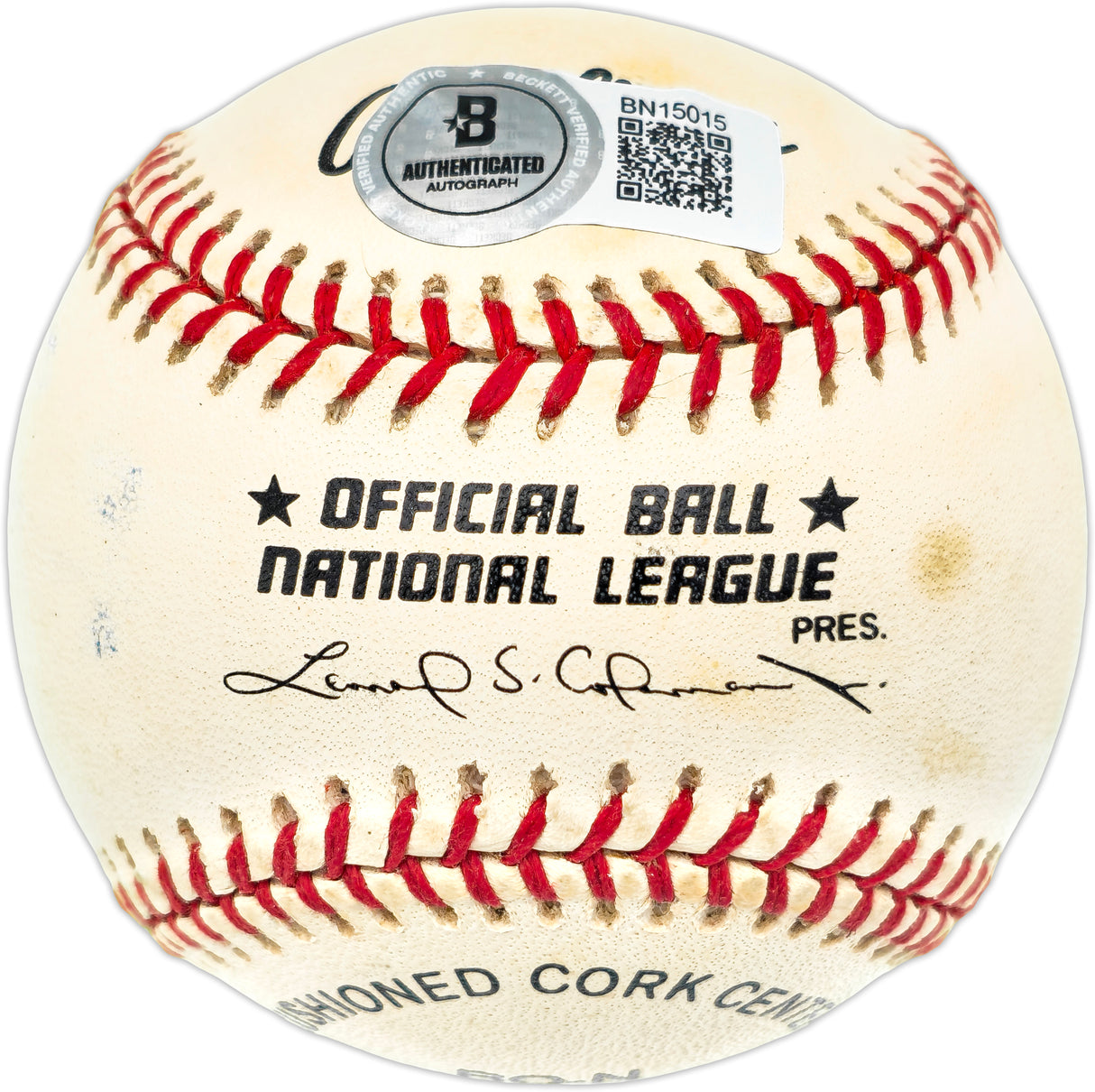 Ozzie Smith Autographed Official NL Baseball St. Louis Cardinals Beckett BAS QR #BN15015