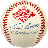 Andy Pettitte Autographed Official 1996 World Series Logo Baseball New York Yankees "19 Postseason Wins" TriStar Holo #7543439