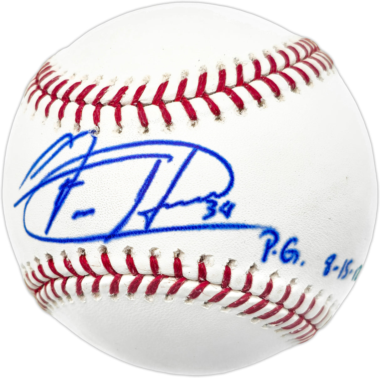 Felix Hernandez Autographed Official MLB Baseball Seattle Mariners "P.G. 8-15-12" PSA/DNA #4A52874