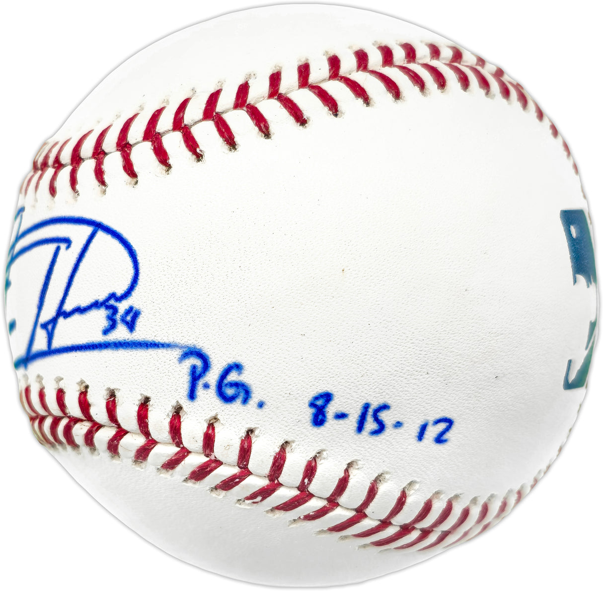 Felix Hernandez Autographed Official MLB Baseball Seattle Mariners "P.G. 8-15-12" PSA/DNA #4A52874