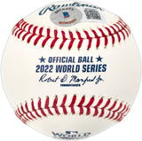 Michael Brantley Autographed Official 2022 World Series Logo Baseball Houston Astros "WS Champions 2022" Beckett BAS Witness #W722657