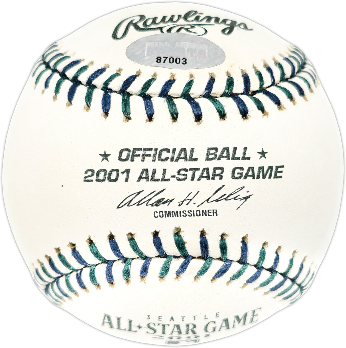 Edgar Martinez Autographed Official 2001 All Star Game Logo Baseball Seattle Mariners MCS Holo #87003