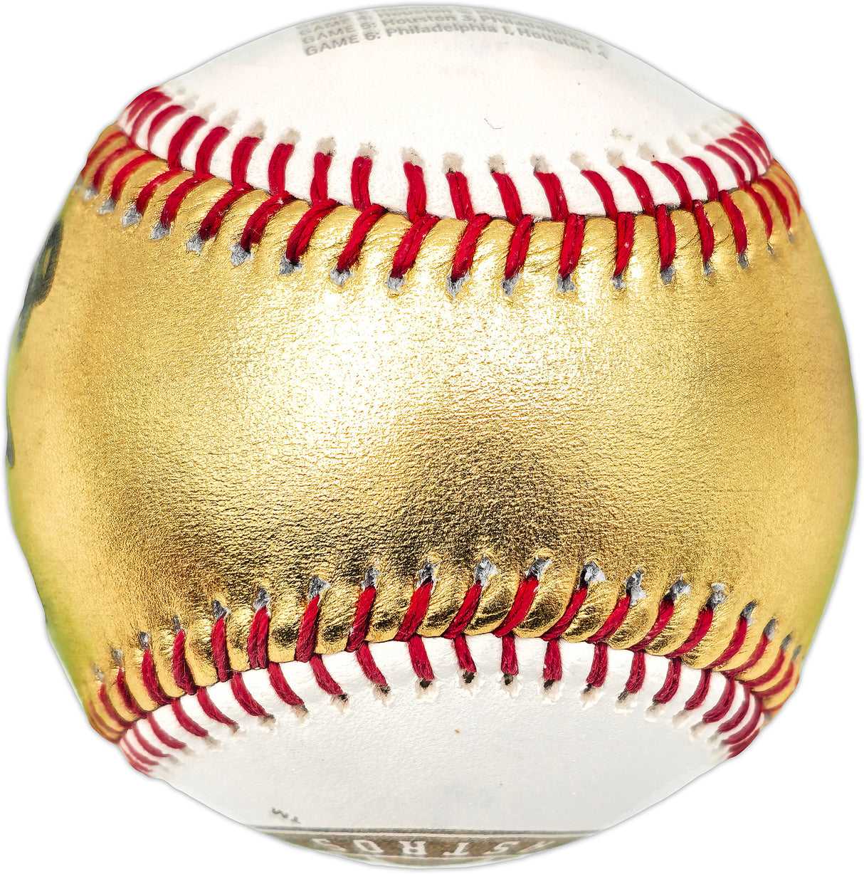 Kyle Tucker Autographed Official  2022 World Series Gold MLB Baseball Houston Astros (Smudged) Beckett BAS Witness #W381818