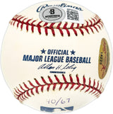 Orlando Cepeda Autographed Official MLB Baseball San Francisco Giants Statball With 9 Stats Beckett BAS #BP55344