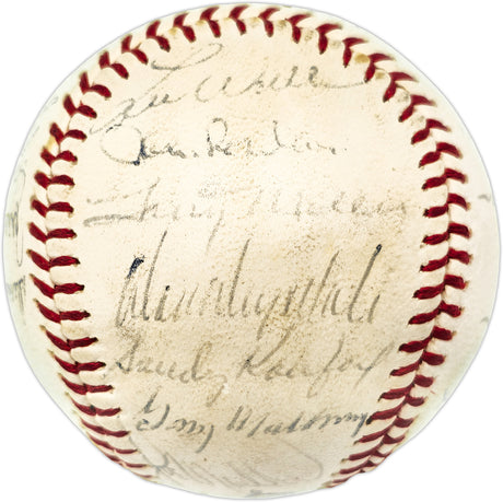 1964 Los Angeles Dodgers Team Autographed Official Spalding Baseball With 28 Signatures Including Sandy Koufax PSA/DNA #W05601