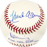 Hank Aaron & Al Downing Autographed Official MLB Baseball "Move Over Babe" HA Holo & #30/48 Steiner Holo SKU #238440