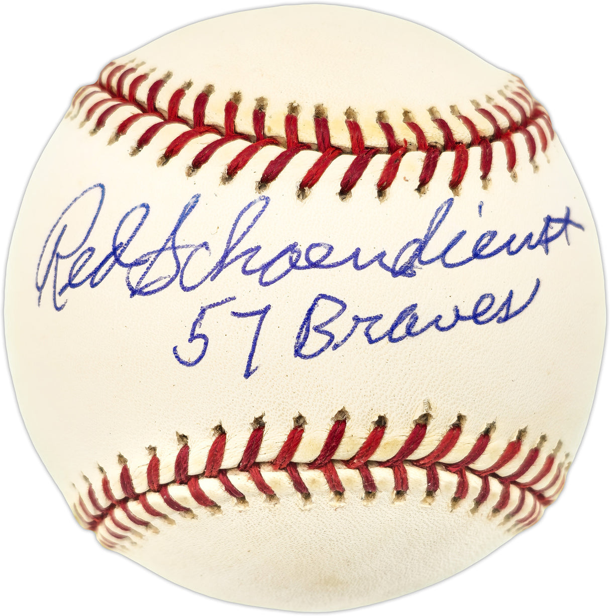 Red Schoendienst Autographed Official NL Baseball Milwaukee Braves "57 Braves" JSA #C31917