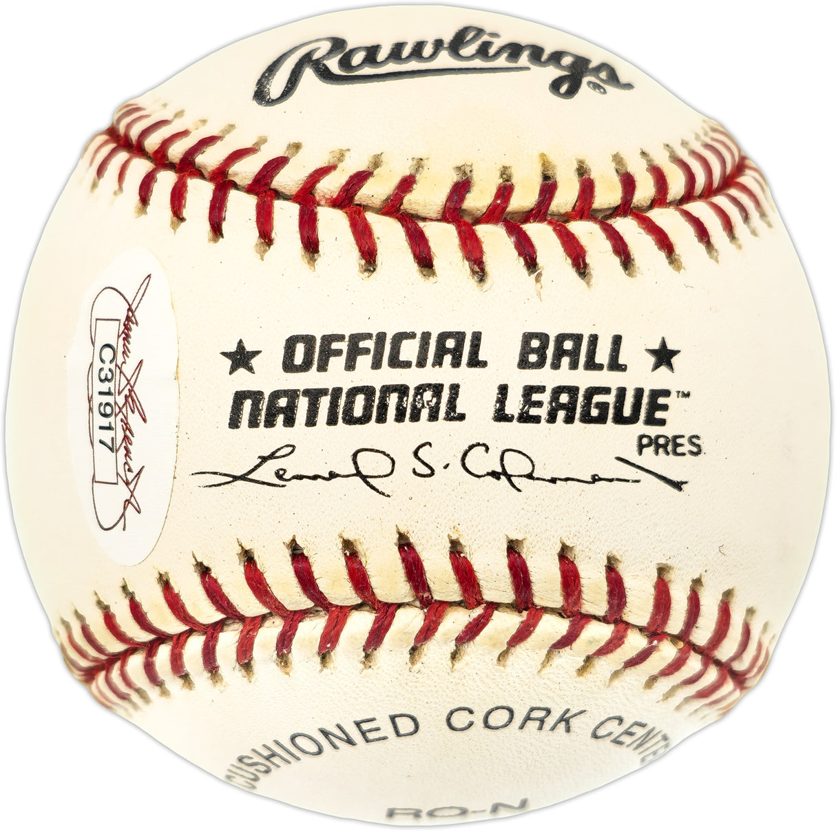 Red Schoendienst Autographed Official NL Baseball Milwaukee Braves "57 Braves" JSA #C31917