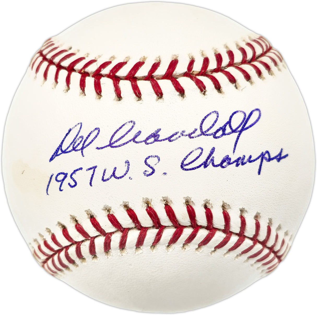 Del Crandall Autographed Official MLB Baseball Milwaukee Braves "1957 W.S. Champs" JSA #W286721