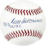 Cesar Geronimo Autographed Official MLB Baseball Cincinnati Reds "75-76 WSC" Beckett BAS Witness #W086591