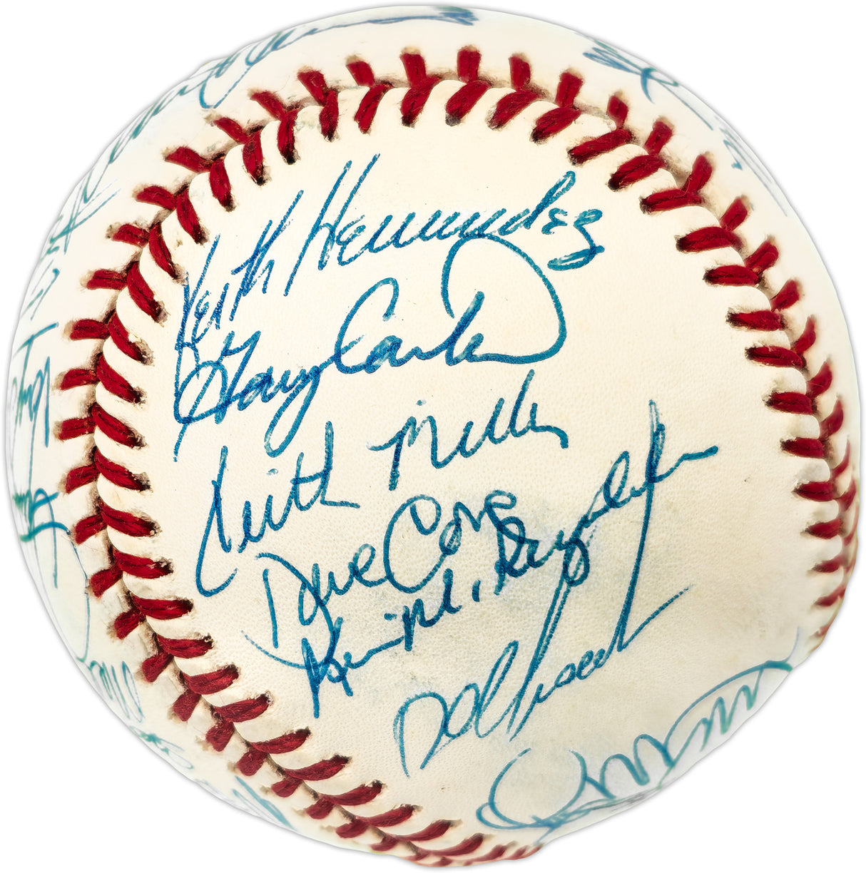 1986 New York Mets Team Autographed Official NL Baseball With 29 Signatures Including Gary Carter PSA/DNA #W03521