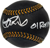 Ichiro Suzuki Autographed Official Black MLB Baseball Seattle Mariners "01 ROY/MVP" (Smudged) IS Holo SKU #237475