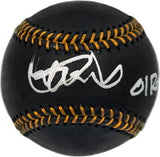 Ichiro Suzuki Autographed Official Black MLB Baseball Seattle Mariners "01 ROY/MVP" (Smudged) IS Holo SKU #237475