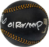 Ichiro Suzuki Autographed Official Black MLB Baseball Seattle Mariners "01 ROY/MVP" (Smudged) IS Holo SKU #237475