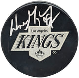 Wayne Gretzky Autographed Los Angeles Kings Logo Hockey Puck UDA Holo #AUF33885