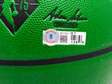 Larry Bird Autographed Green City Edition Auerbach Smoke Logo Basketball Boston Celtics Beckett BAS Witness Stock #222787