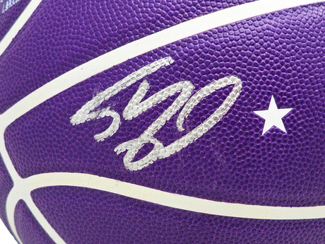 Shaquille O'Neal Autographed Purple City Edition Basketball Los Angeles Lakers Beckett BAS Witness Stock #222786