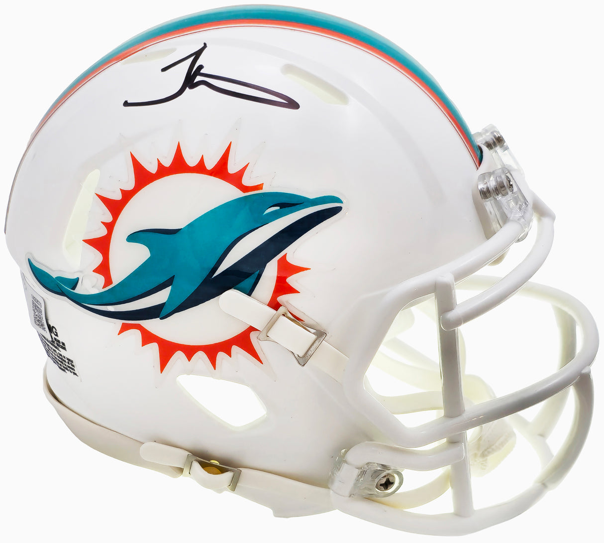 Tyreek Hill Autographed Miami Dolphins White Speed Mini Helmet Beckett BAS Witness Stock #222810