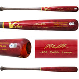 Matt McLain Autographed Red Victus Player Model Baseball Bat Cincinnati Reds ".290 Rookie Season" (Imperfections) Beckett BAS Witness Stock #222799