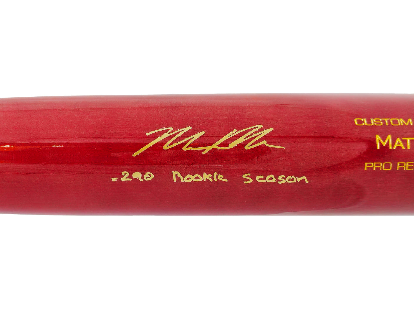 Matt McLain Autographed Red Victus Player Model Baseball Bat Cincinnati Reds ".290 Rookie Season" (Imperfections) Beckett BAS Witness Stock #222799