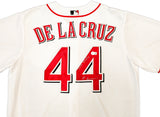 Cincinnati Reds Elly De La Cruz Autographed White Nike Jersey Size L "Cycle 6/23/23" Beckett BAS Witness Stock #222819