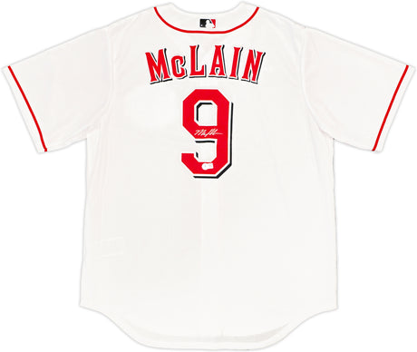 Cincinnati Reds Matt McLain Autographed White Nike Jersey Size L Beckett BAS Witness Stock #222822