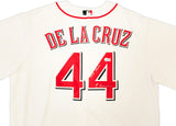 Cincinnati Reds Elly De La Cruz Autographed White Nike Jersey Size XL "Cycle 6/23/23" Beckett BAS Witness Stock #222820