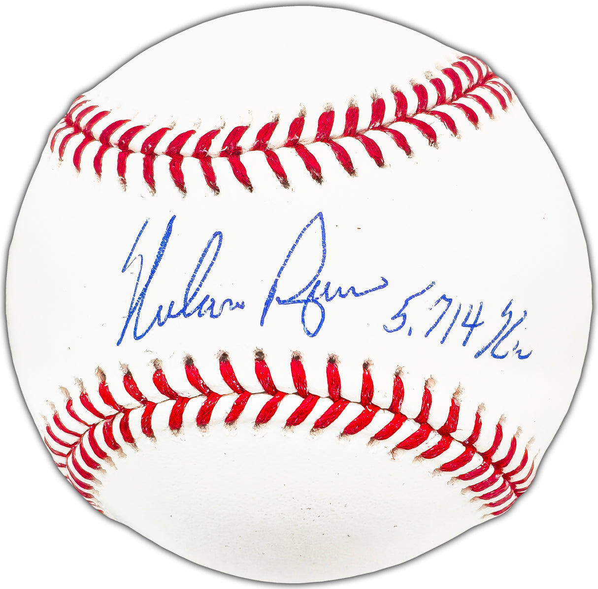 Nolan Ryan Autographed Official MLB Baseball Texas Rangers "5714 K's" Beckett BAS QR Stock #222829