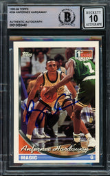 Anfernee Hardaway Autographed 1993-94 Topps Rookie Card #334 Orlando Magic Auto Grade Gem Mint 10 Beckett BAS Stock #211051