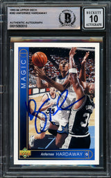 Anfernee Hardaway Autographed 1993-94 Upper Deck Rookie Card #382 Orlando Magic Auto Grade Gem Mint 10 Beckett BAS Stock #211053