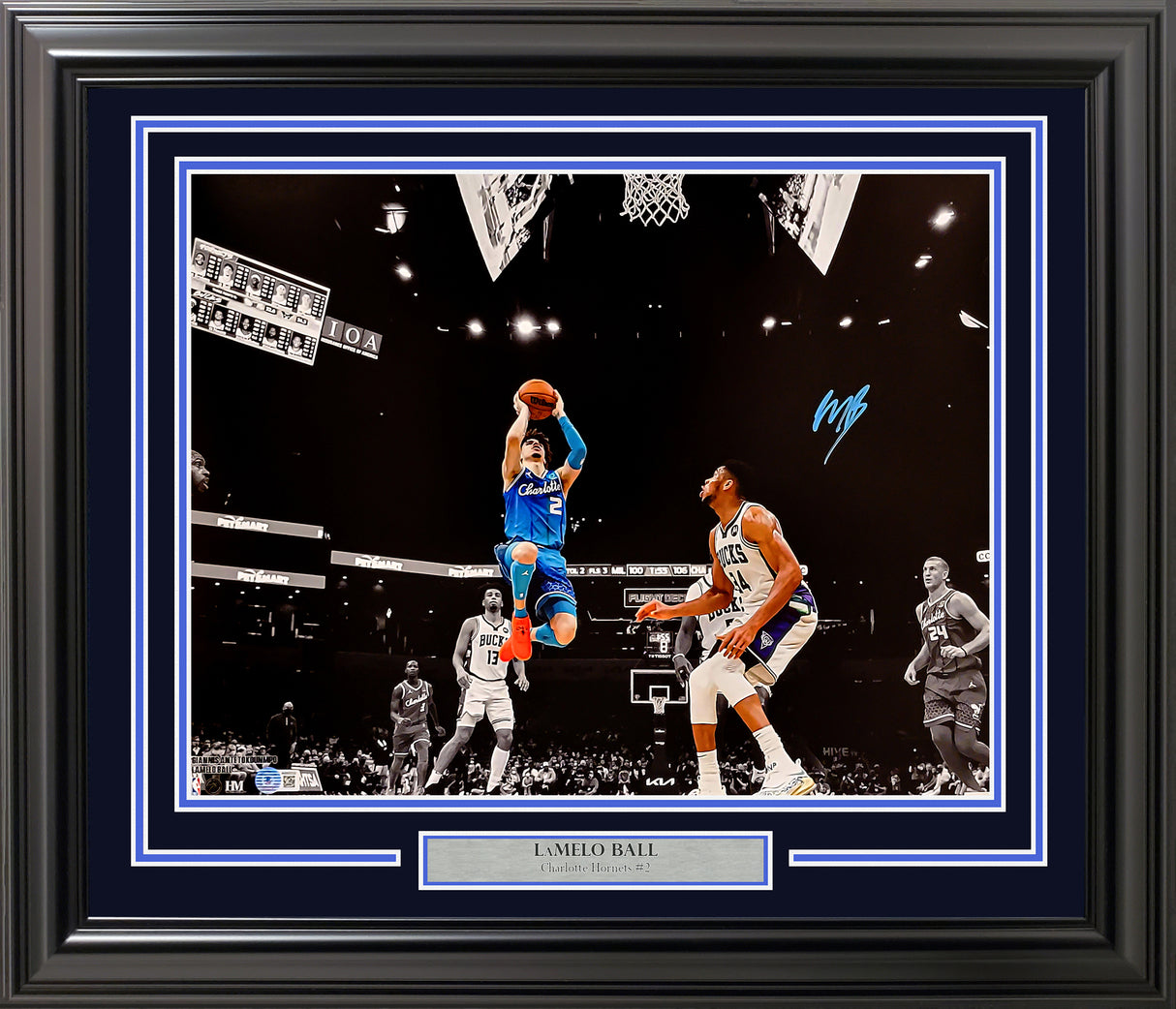 LaMelo Ball Autographed Framed 16x20 Photo New Orleans Pelicans Spotlight Beckett BAS Stock #210963