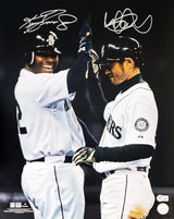 Ichiro Suzuki & Ken Griffey Jr. Autographed Framed 16x20 Photo Seattle Mariners Spotlight Beckett BAS Stock #210966