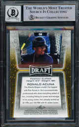 Ronald Acuna Jr. Autographed 2020 Leaf Draft Gold Card #2 Atlanta Braves Auto Grade Gem Mint 10 Beckett BAS #16167600