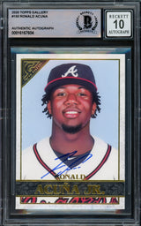 Ronald Acuna Jr. Autographed 2020 Topps Gallery Card #150 Atlanta Braves Auto Grade Gem Mint 10 Beckett BAS #16167604