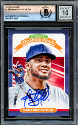 Fernando Tatis Jr. Autographed 2020 Donruss Diamond Kings Card #1 San Diego Padres Auto Grade Gem Mint 10 Beckett BAS #16173056