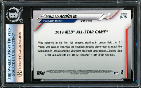 Ronald Acuna Jr. Autographed 2020 Topps Chrome Update Card #U-75 Atlanta Braves Beckett BAS #16175146