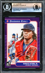 Ronald Acuna Jr. Autographed 2021 Donruss Diamond Kings Card #16 Atlanta Braves Beckett BAS #16175152