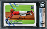 Ronald Acuna Jr. Autographed 2021 Topps Card #263 Atlanta Braves Beckett BAS #16175163